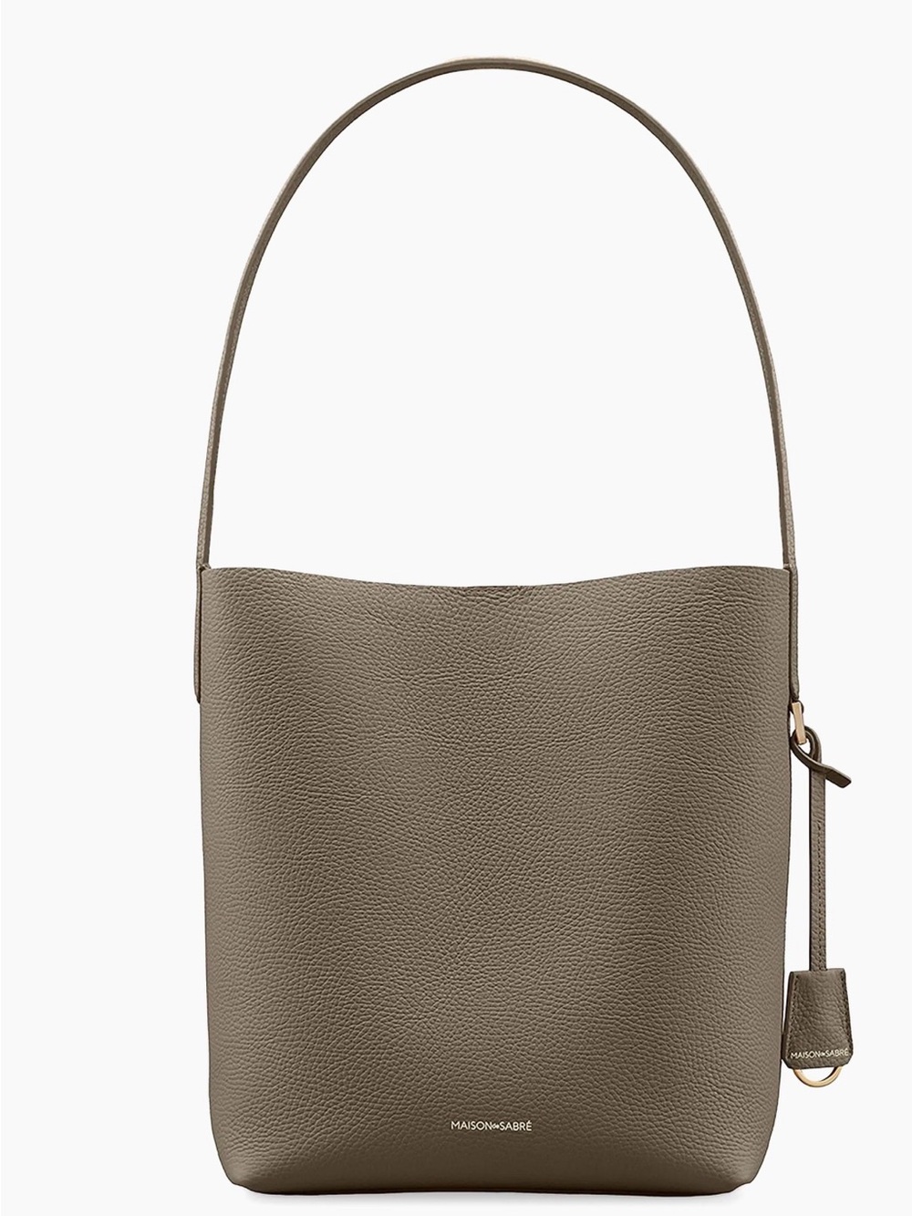 Taupe Leather Shoulder Bag